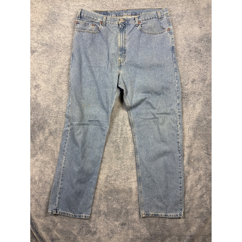 Levis Mens 38x30 Light Wash 505 Regular Fit Straight Leg Denim Jeans Vintage 90s
